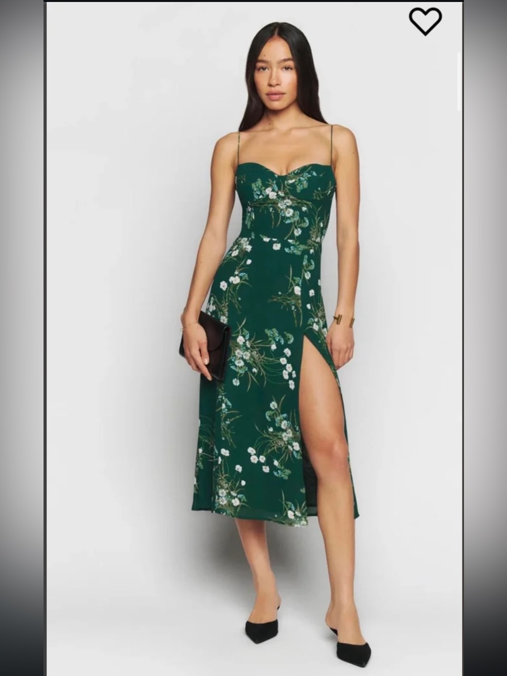 Reformation Juliette Dress in Green Floral